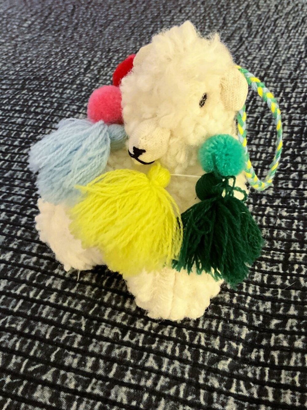 NWOT Anthropologie Holiday Collection Pom-Pom Plush Polar Bear Ornament